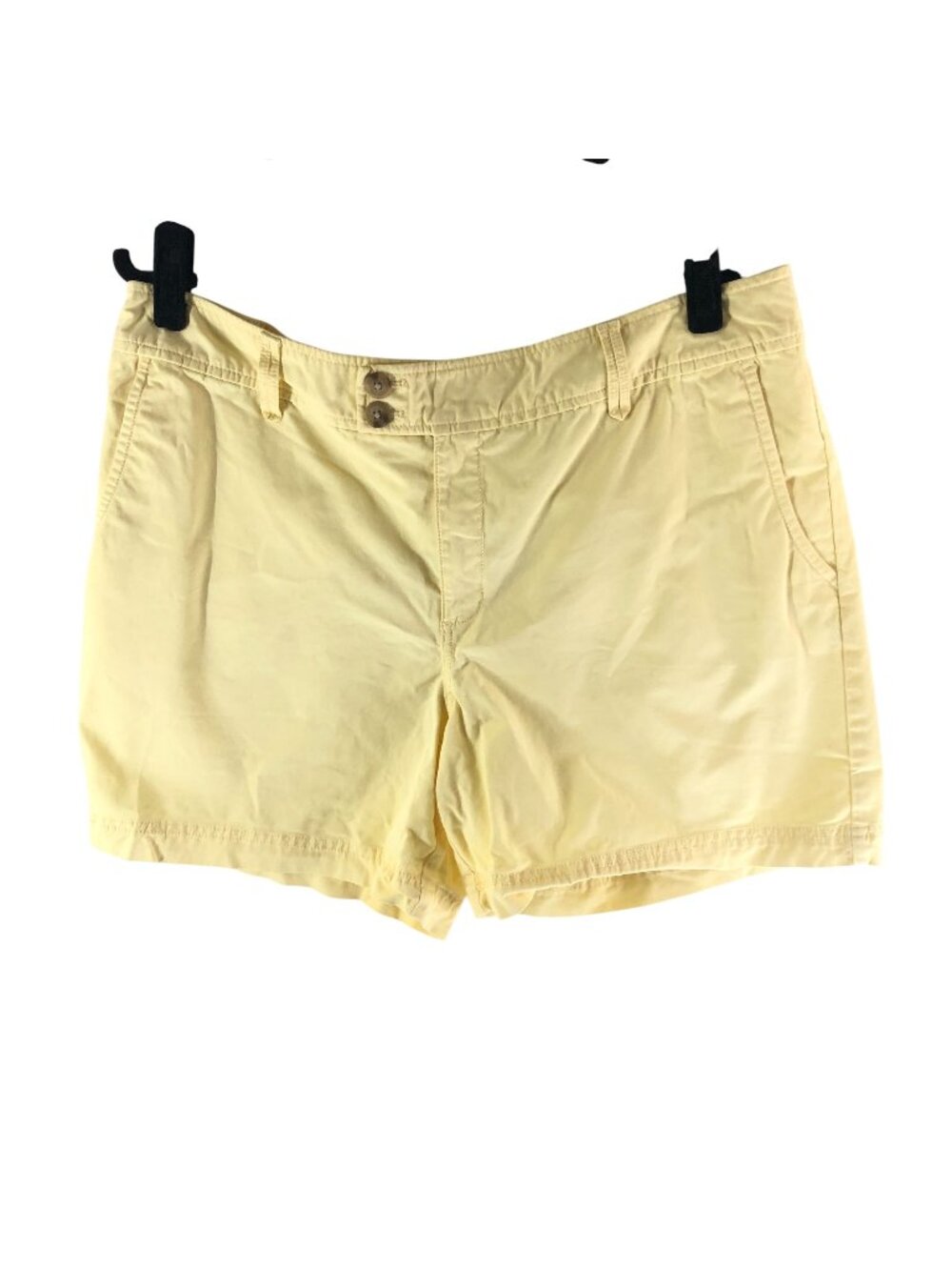 Eddie Bauer Women’s Yellow Chino Shorts Size 18 Cotton Stretch Casual Summer